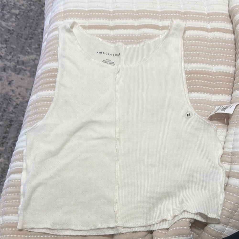 American Eagle Outfitters Women's White Tank Top